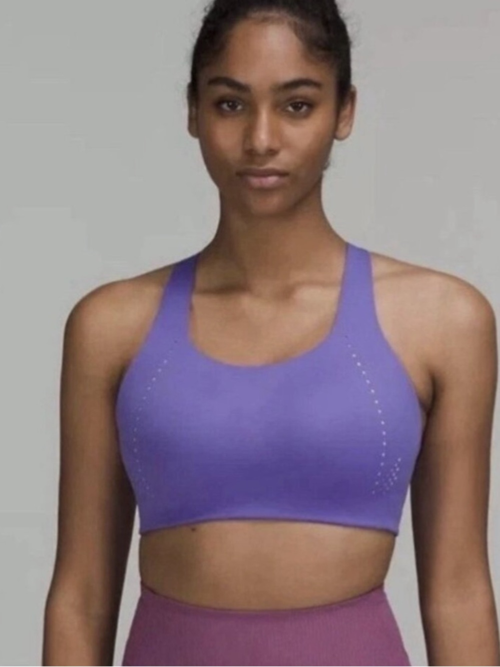 NWT 34DD Lululemon Air Support Bra Purple High Impact Running Crossback